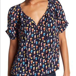 NWOT Joie Berkeley Cocktail Print Blouse